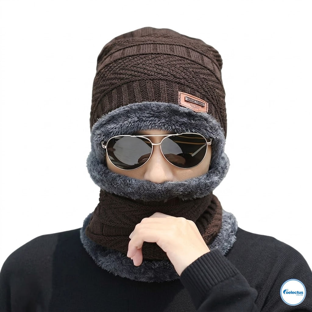 Gorro con cuellera para adulto color  MARRON