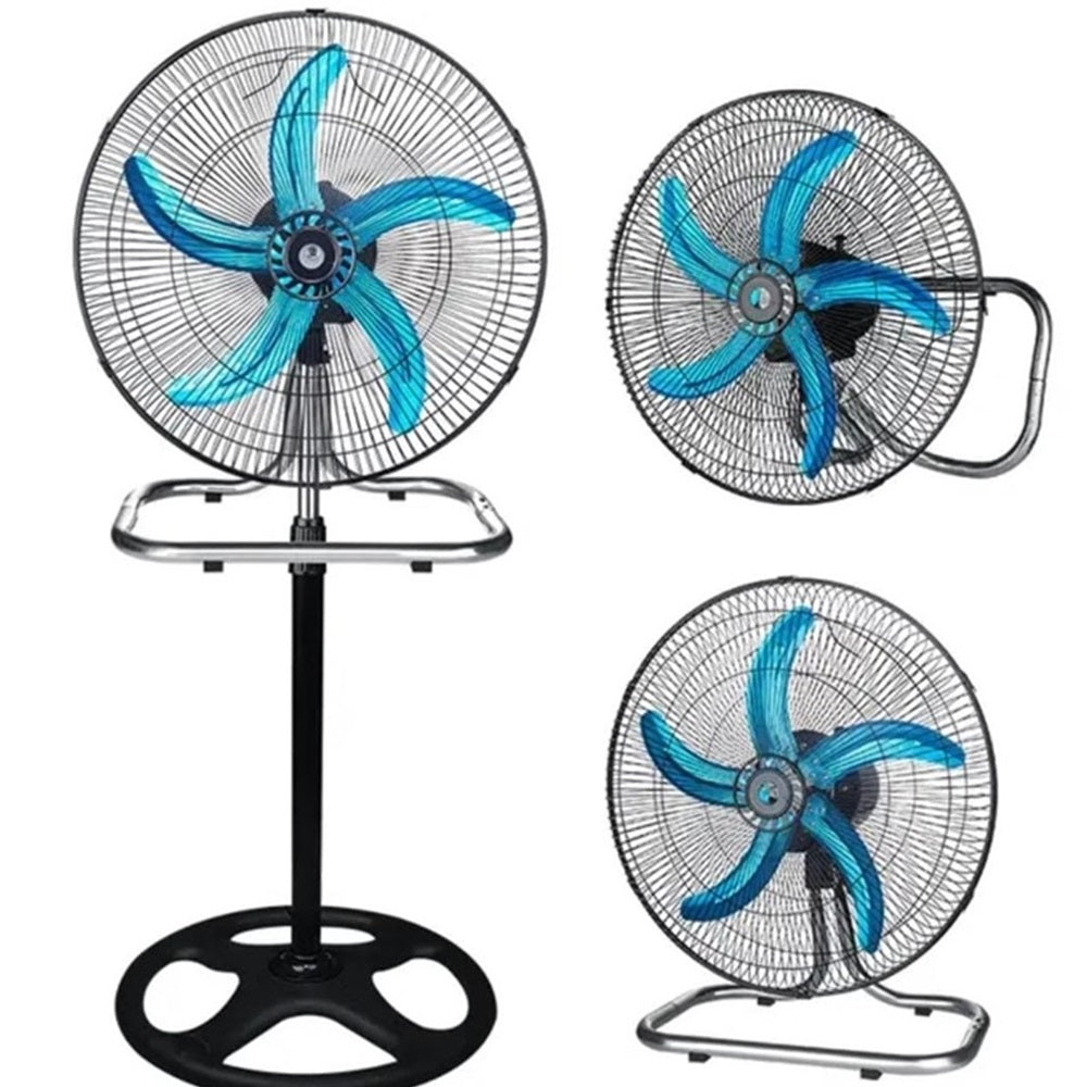Ventilador industrial 3 en 1 de 18" 5 aspas piso,pared,escritorio
