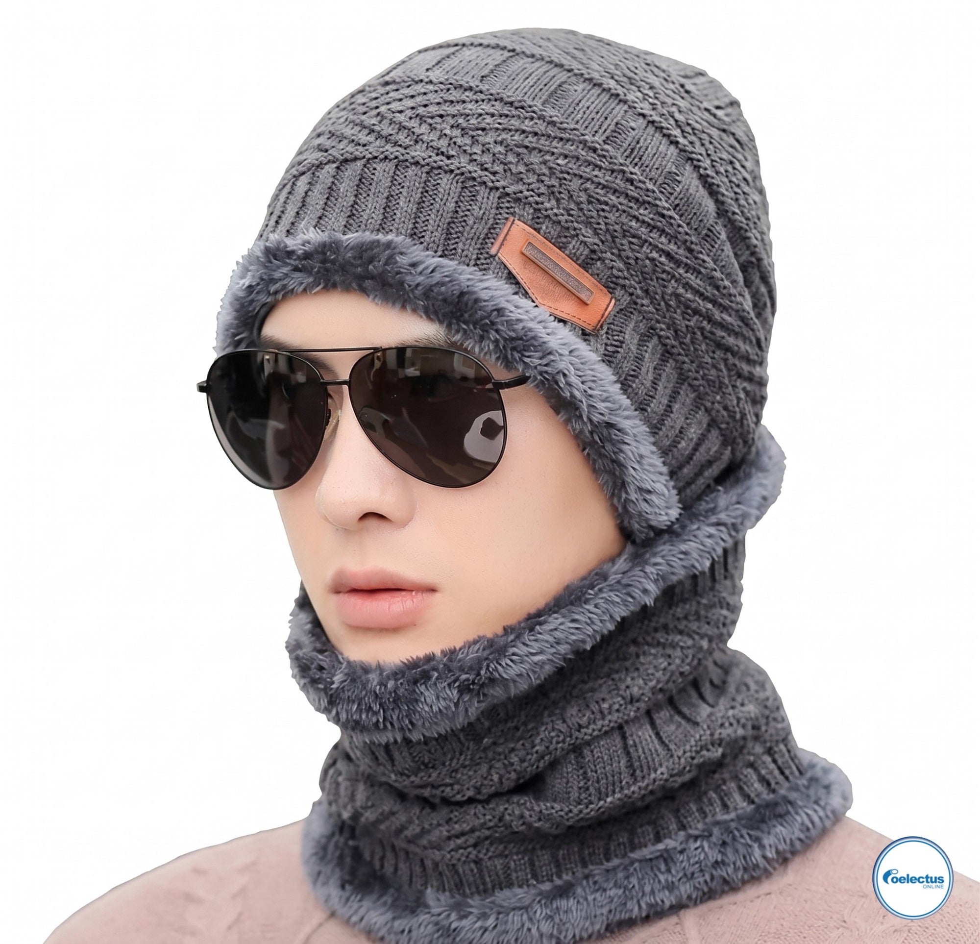 Gorro con cuellera para adulto color  GRIS