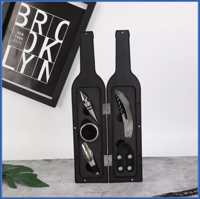 Juego de abridores de vino en forma de botella para regalo