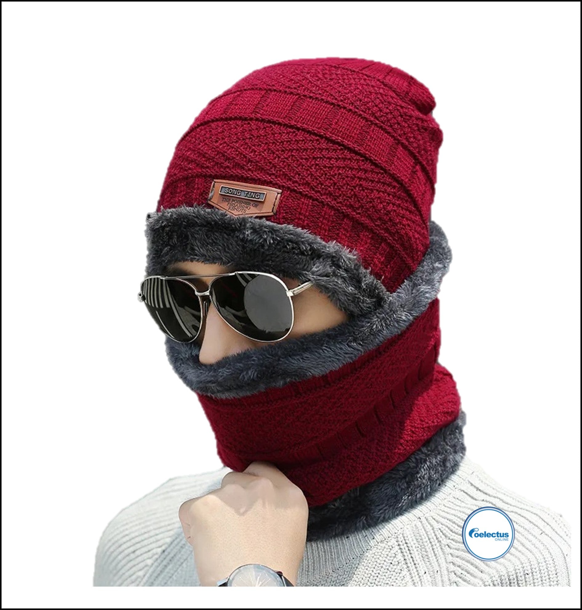 Gorro con cuellera para adulto color  ROJO