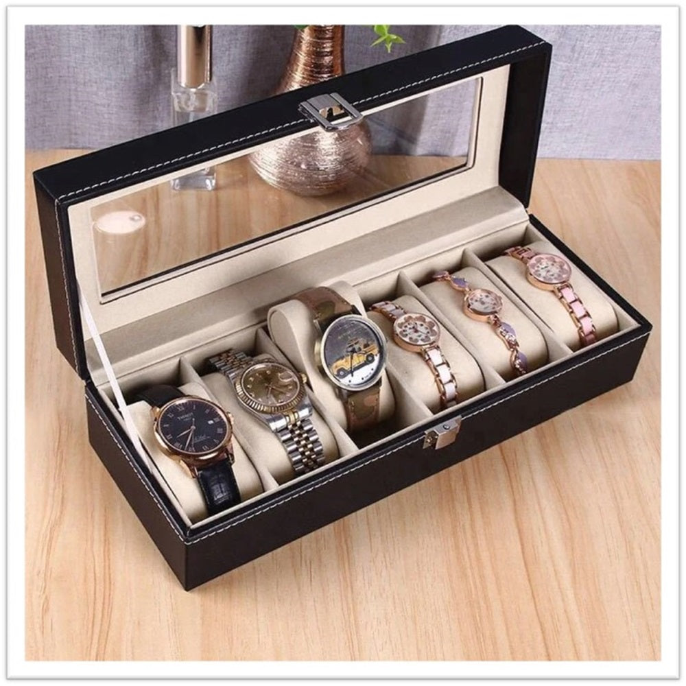 Caja organizadora de relojes con 6 ranuras