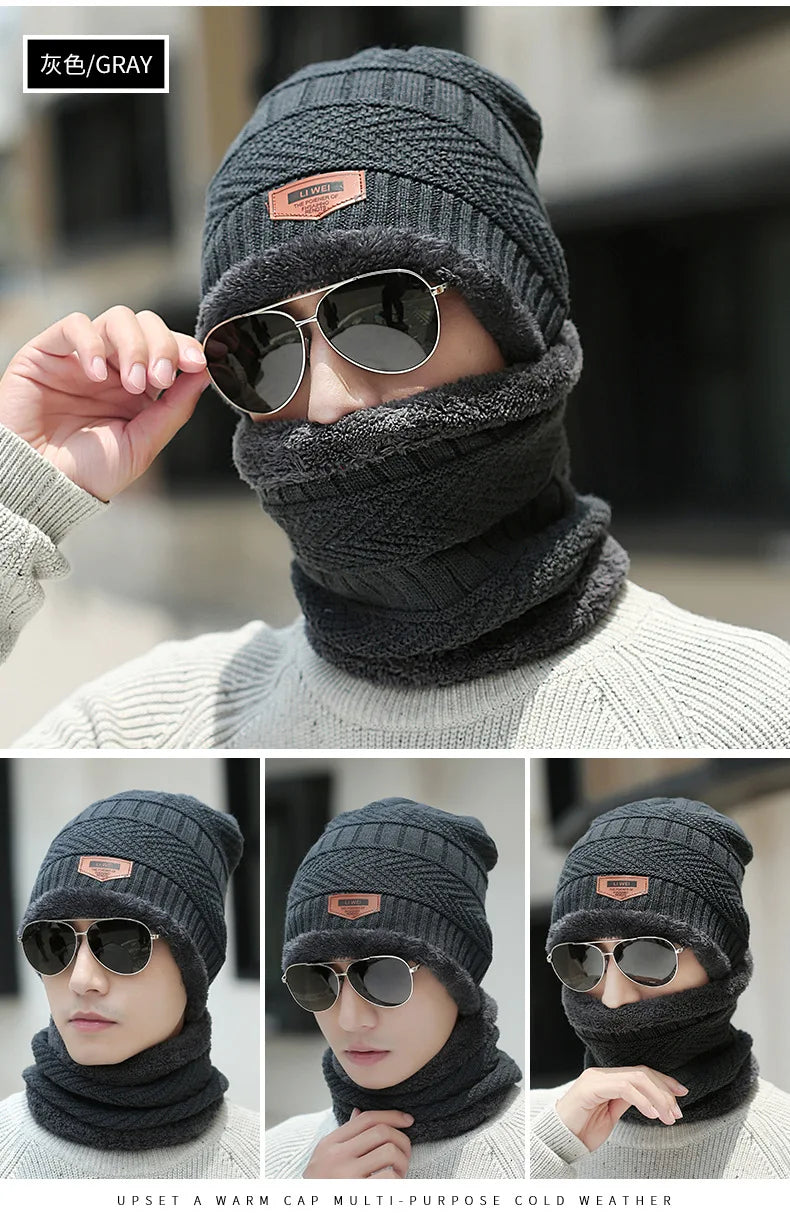 Gorro con cuellera para adulto color  GRIS