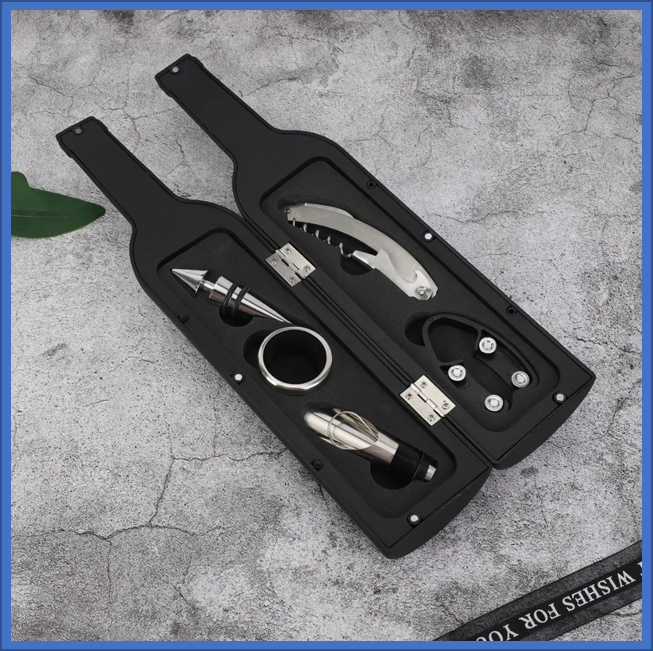 Juego de abridores de vino en forma de botella para regalo