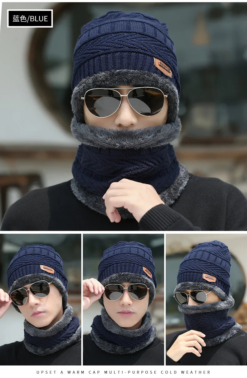 Gorro con cuellera para adulto color  AZUL