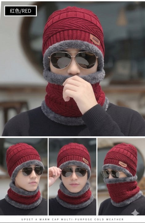 Gorro con cuellera para adulto color  ROJO