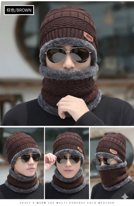 Gorro con cuellera para adulto color  MARRON