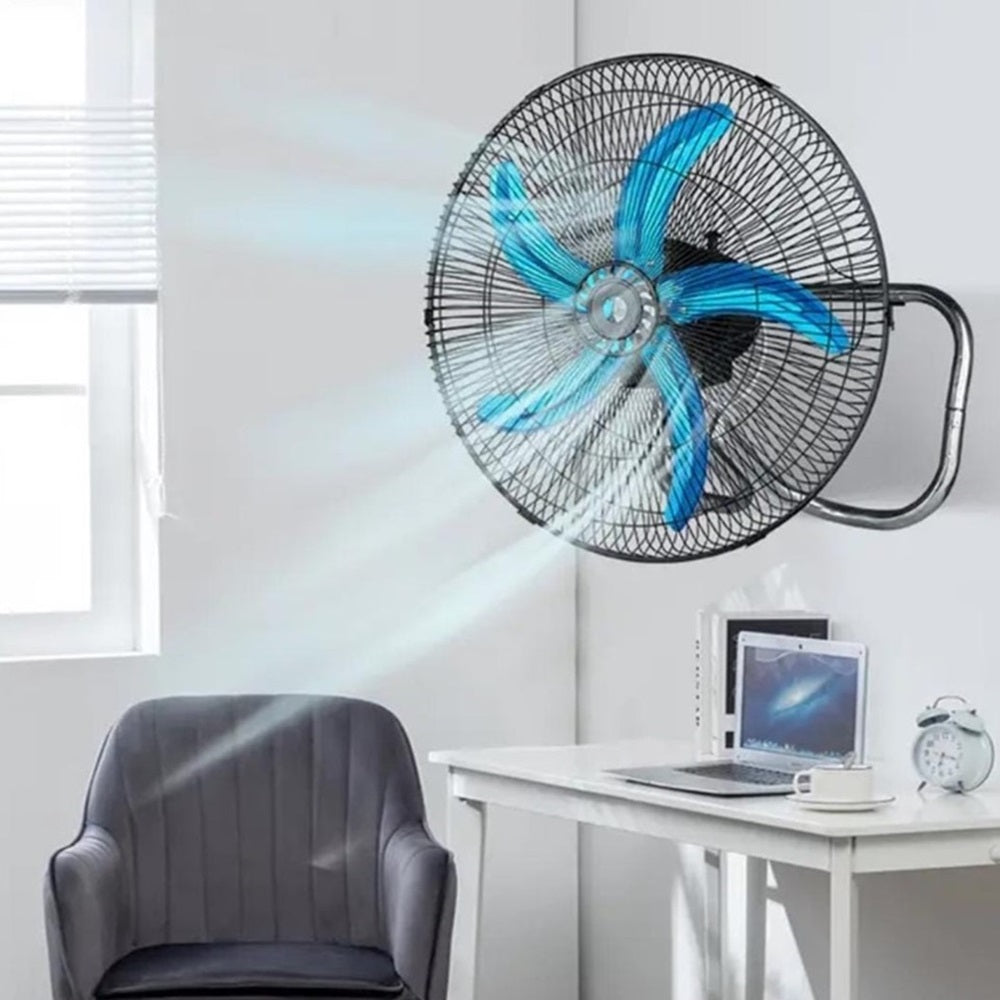 Ventilador industrial 3 en 1 de 18" 5 aspas piso,pared,escritorio