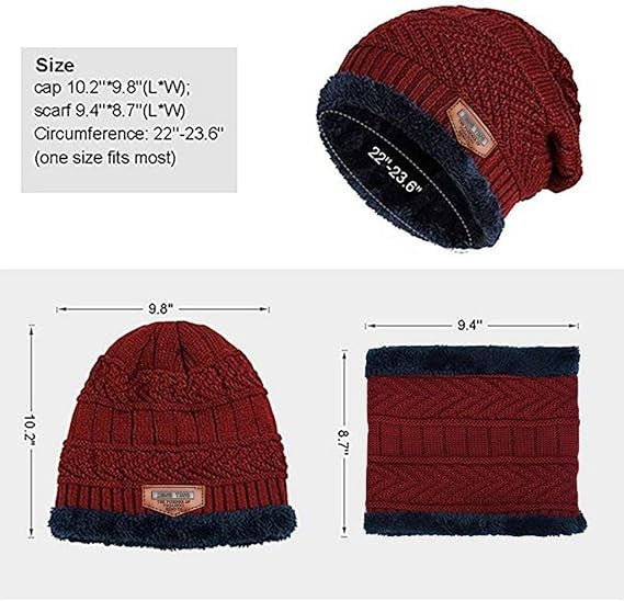 Gorro con cuellera para adulto color  ROJO