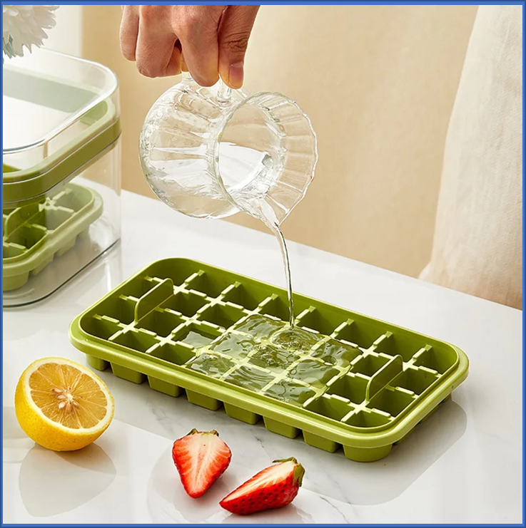 Molde para cubitos de hielo con tapa, bandejas creativas 2 en 1