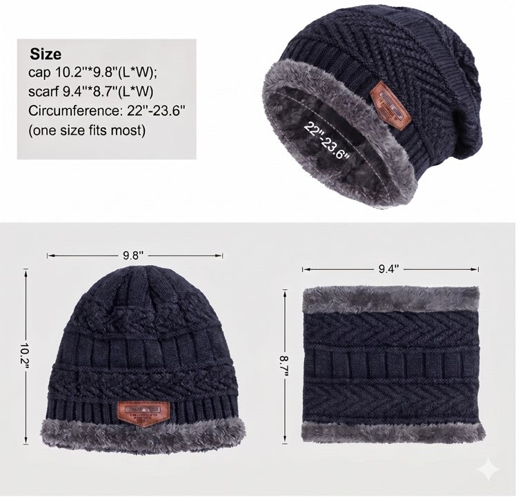 Gorro con cuellera para adulto color  AZUL