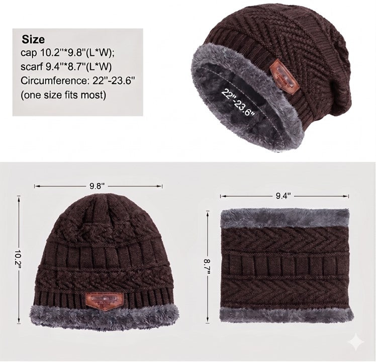 Gorro con cuellera para adulto color  MARRON