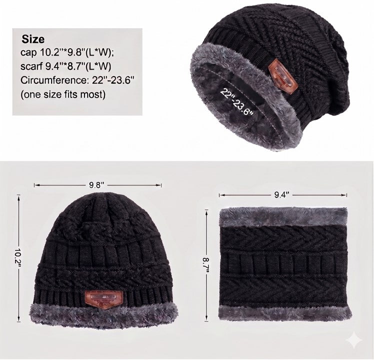 Gorro con cuellera para adulto color  NEGRO