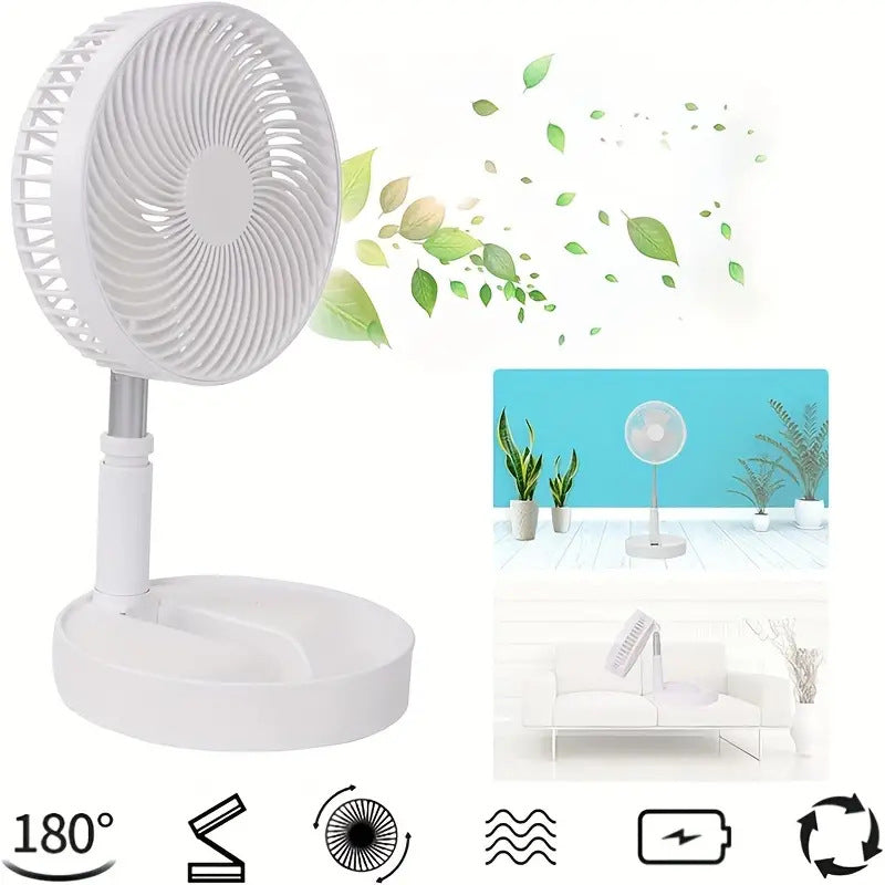 ventilador plegable recargable de escritorio o piso BLANCO