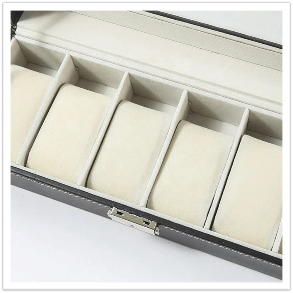 Caja organizadora de relojes con 6 ranuras