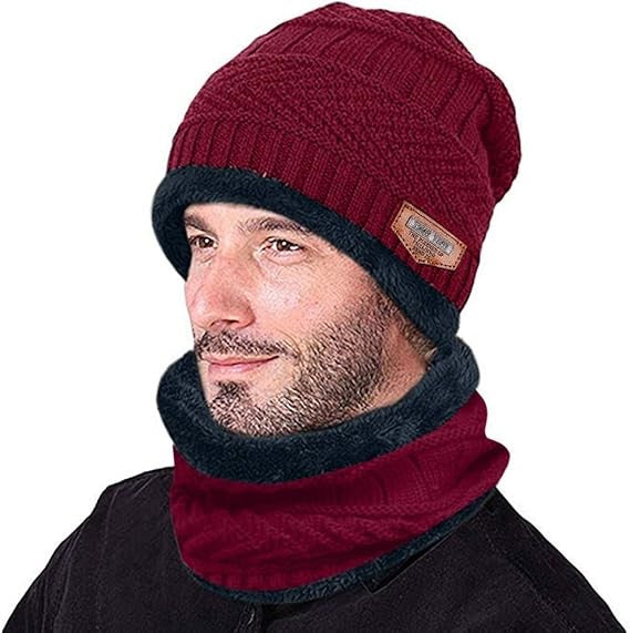 Gorro con cuellera para adulto color  ROJO