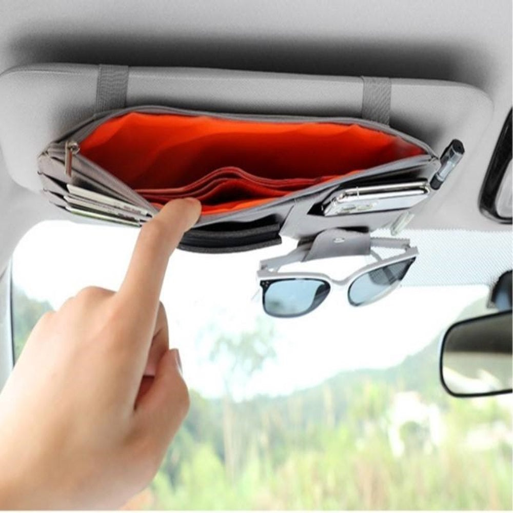 Almacenamiento para visera de auto