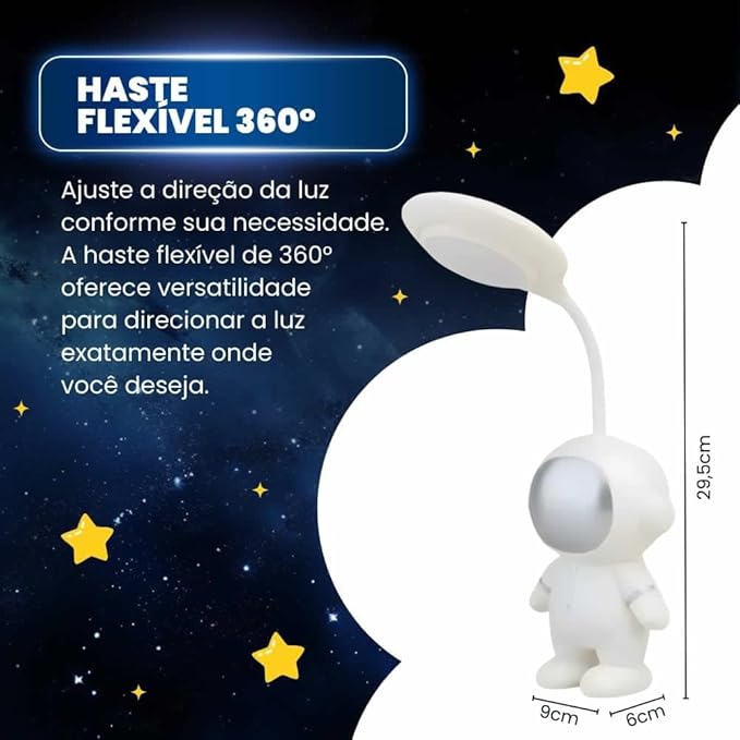 Mini lampara de mesa en forma de austronauta color blanco