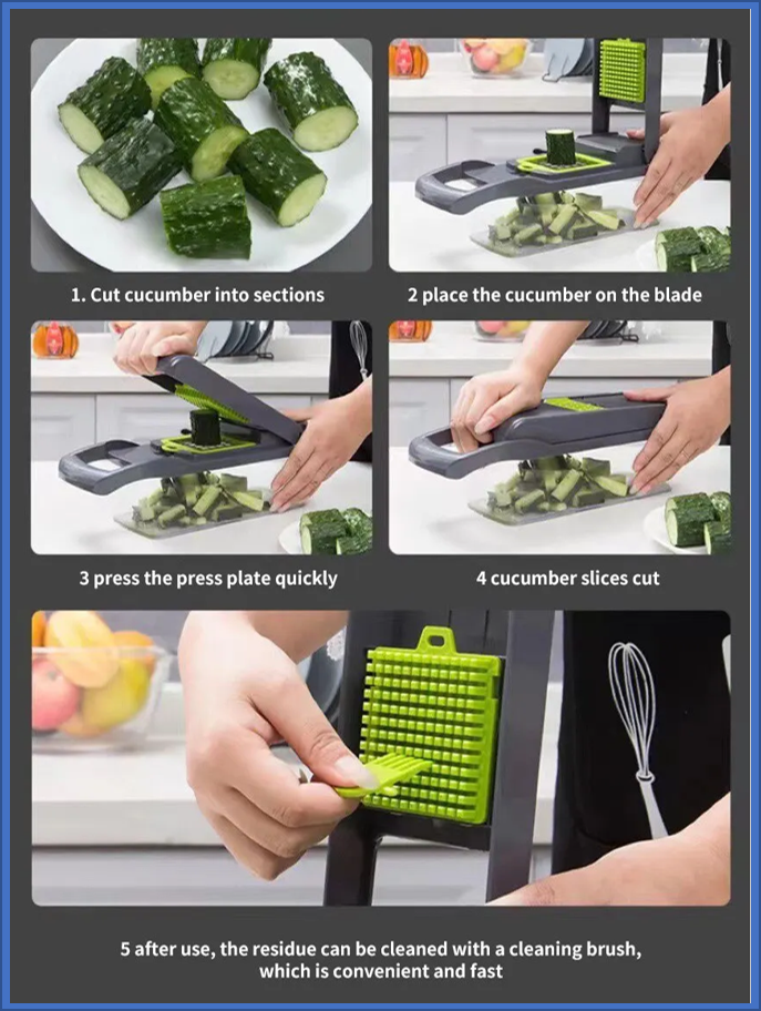 Rebanador de verduras multifuncional 12 en 1