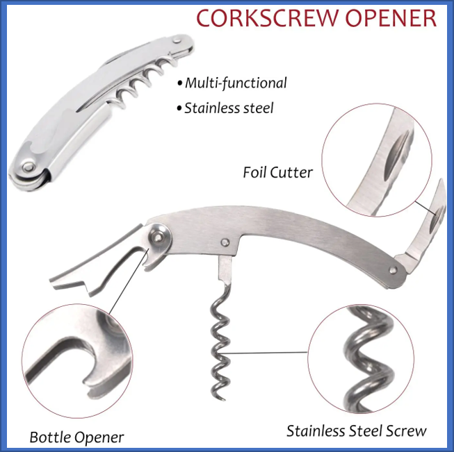 Juego de abridores de vino en forma de botella para regalo