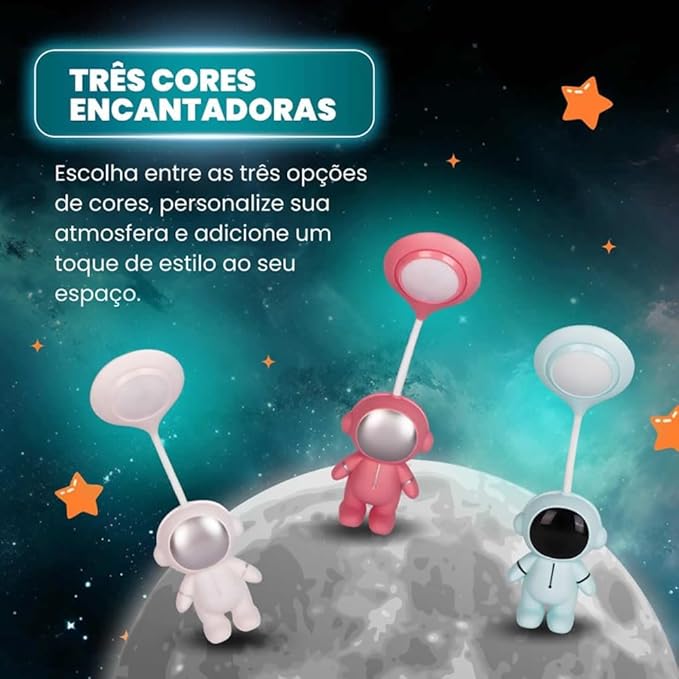 Mini lampara de mesa en forma de austronauta color blanco