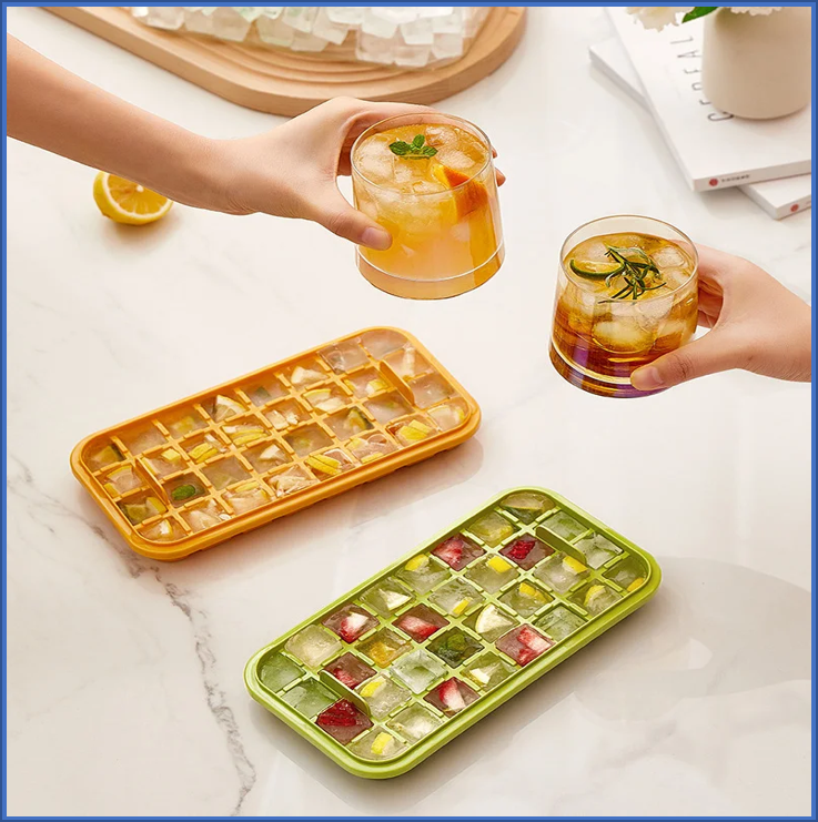 Molde para cubitos de hielo con tapa, bandejas creativas 2 en 1