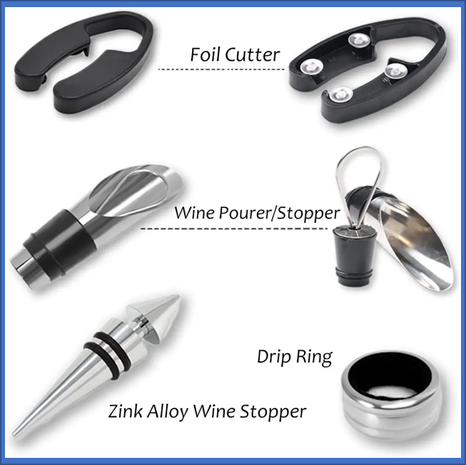 Juego de abridores de vino en forma de botella para regalo