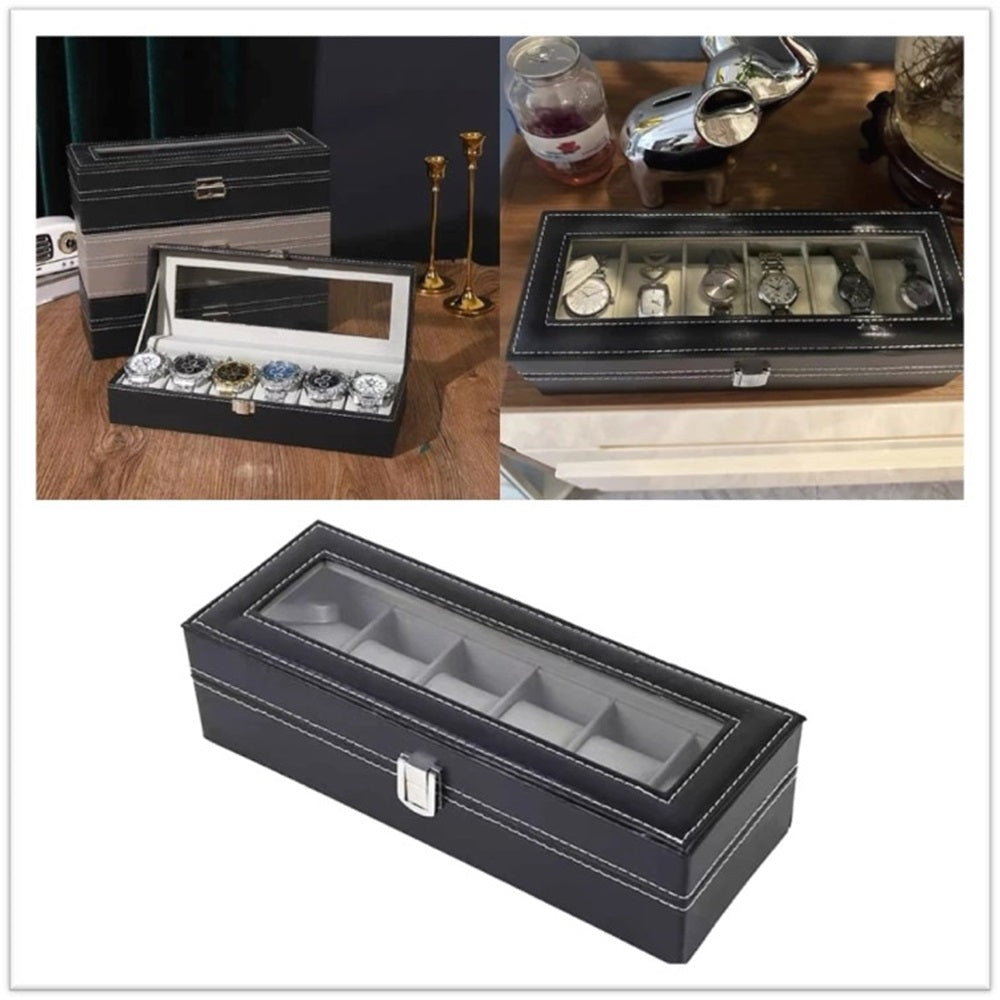 Caja organizadora de relojes con 6 ranuras