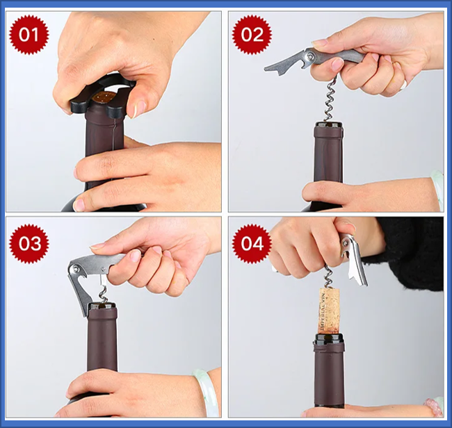 Juego de abridores de vino en forma de botella para regalo