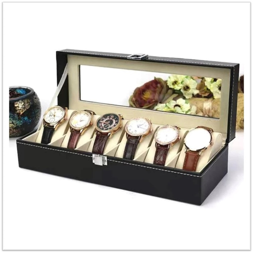 Caja organizadora de relojes con 6 ranuras