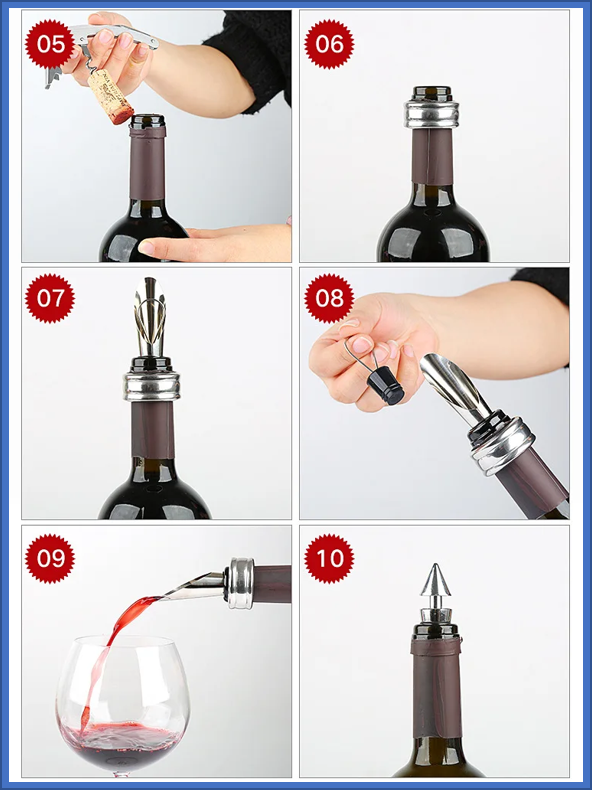 Juego de abridores de vino en forma de botella para regalo