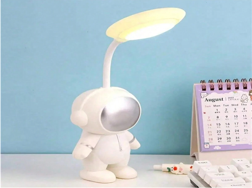 Mini lampara de mesa en forma de austronauta color blanco