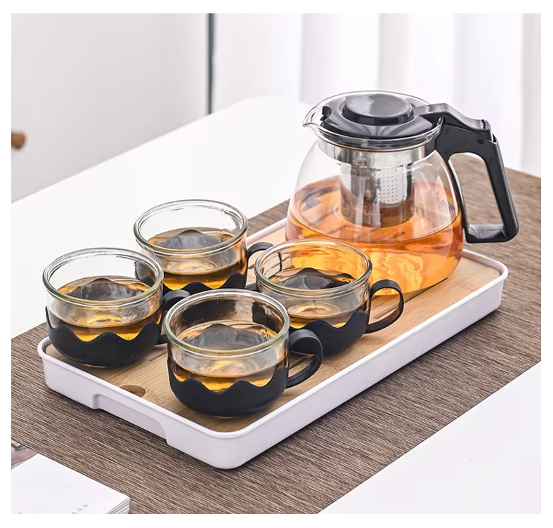 Set de jarra con 4 tazas de te
