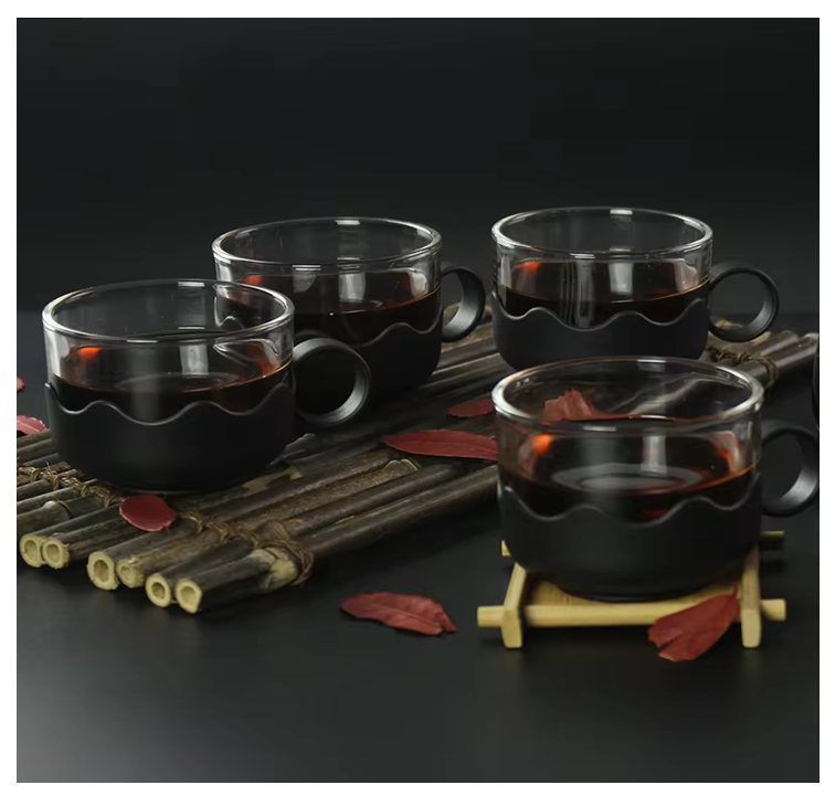 Set de jarra con 4 tazas de te