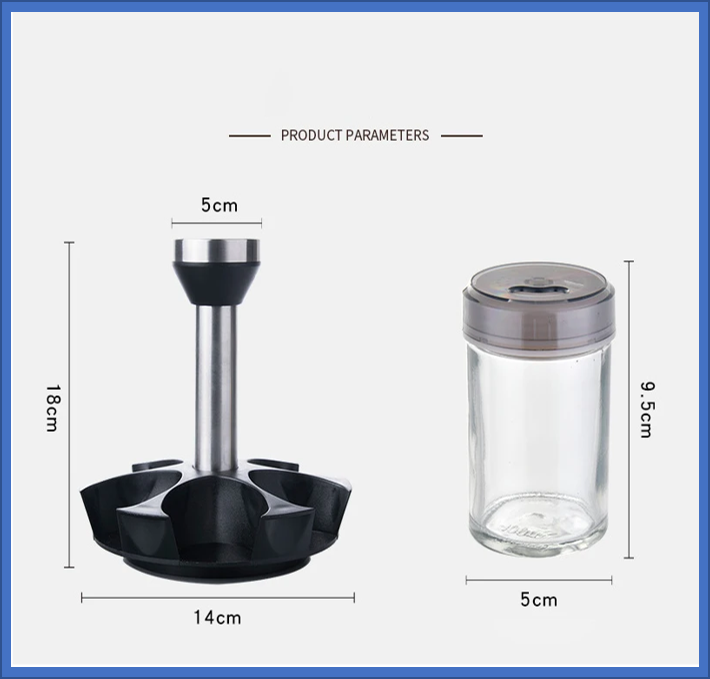Set giratorio 360 ° de condimenteros con 6 frascos