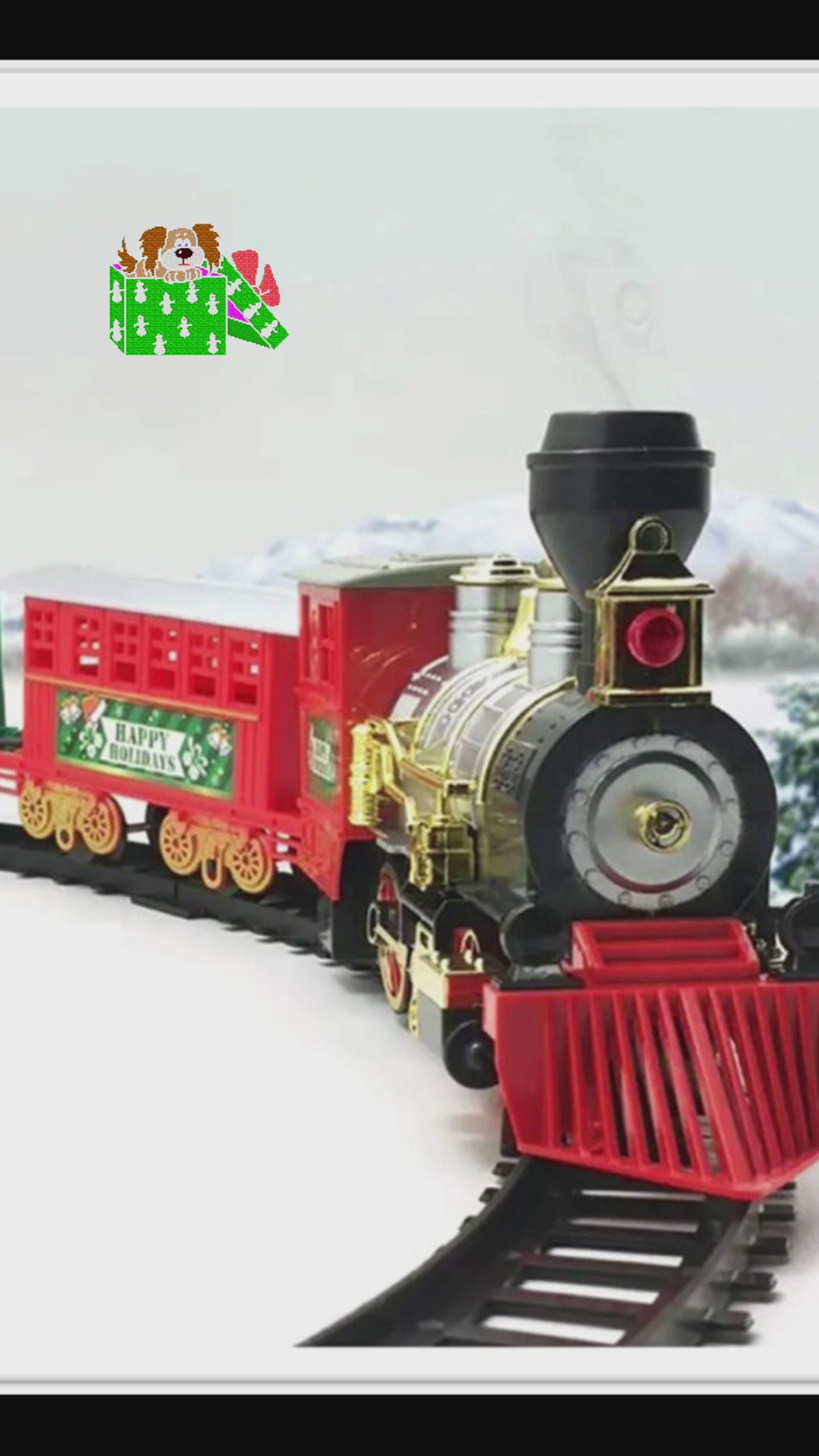 Juego de tren navideño vintage